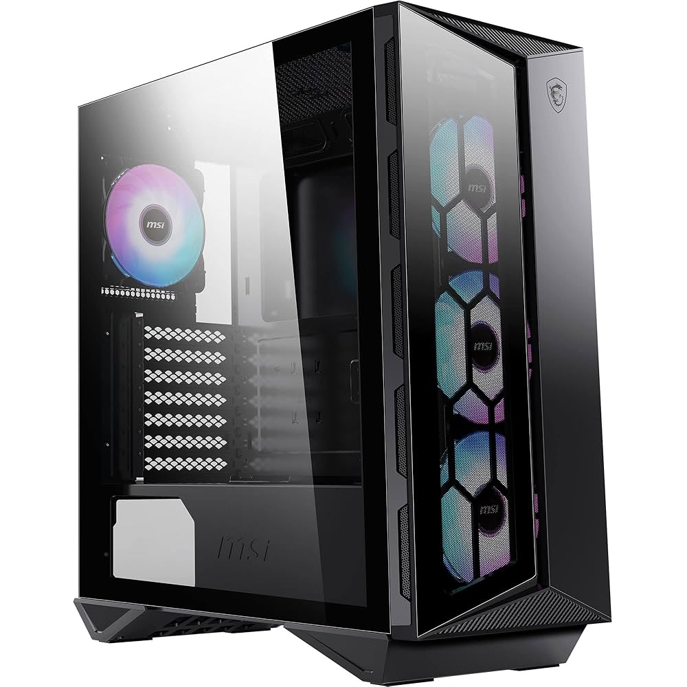 MSI MPG GUNGNIR 110R ブラック RGBファン4台付き Amazon.in: Buy MSI MPG GUNGNIR 110R Mid Tower Gaming PC Case